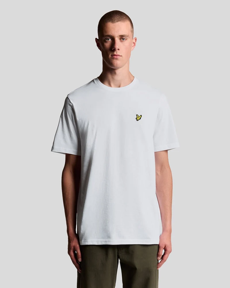 Lyle & Scott Herren-T-Shirt aus Baumwolle mit Rundhalsausschnitt | Weiß