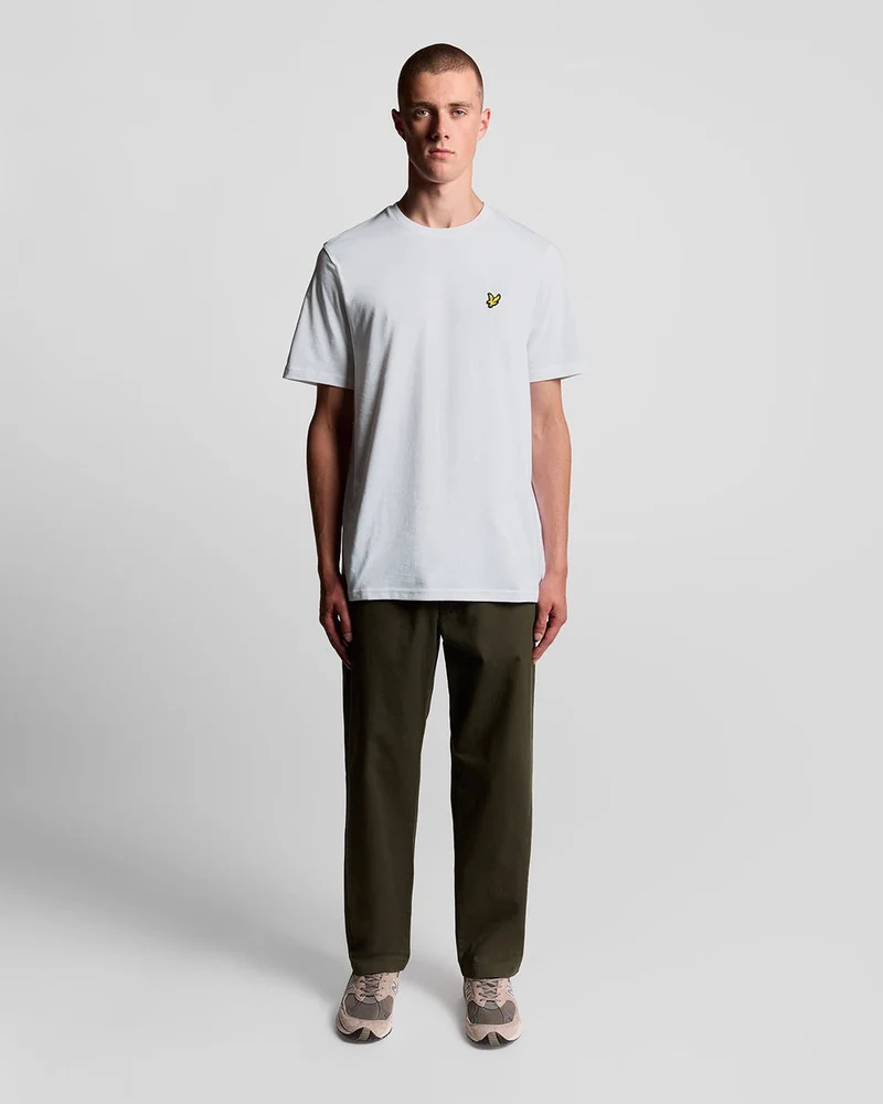 Lyle & Scott Herren-T-Shirt aus Baumwolle mit Rundhalsausschnitt | Weiß