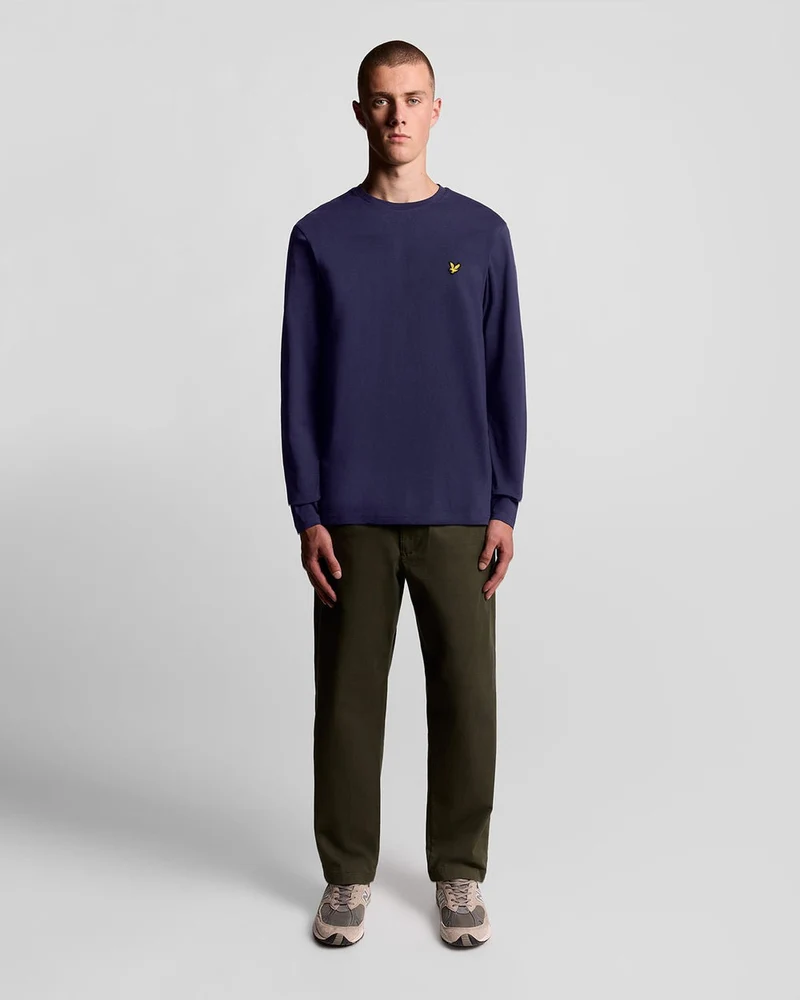 Lyle & Scott Herren-Langarm-T-Shirt aus Baumwolle | Marineblau