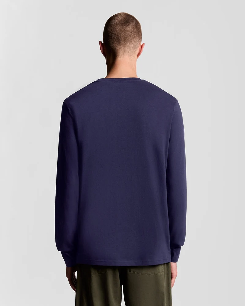 Lyle & Scott Herren-Langarm-T-Shirt aus Baumwolle | Marineblau