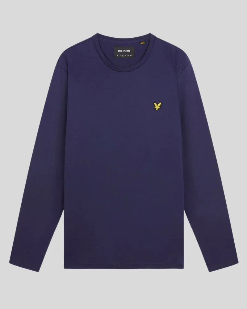 Lyle & Scott Herren-Langarm-T-Shirt aus Baumwolle | Marineblau