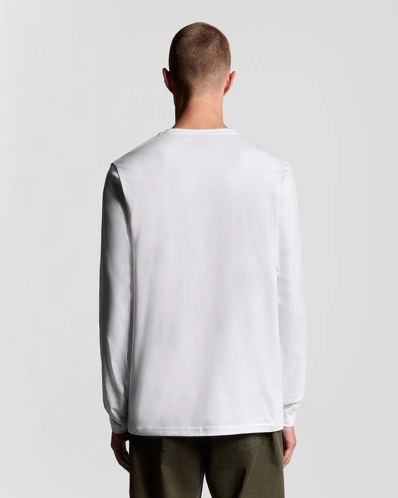 Lyle & Scott Herren-Langarm-T-Shirt aus Baumwolle | Weiß