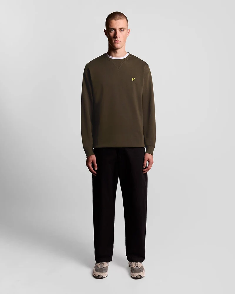 Lyle & Scott Herren-Sweatshirt mit Rundhalsausschnitt | Olivgrün