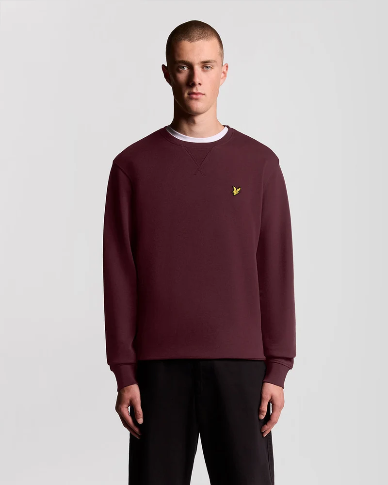 Lyle & Scott Herren-Sweatshirt mit Rundhalsausschnitt | Burgunderrot