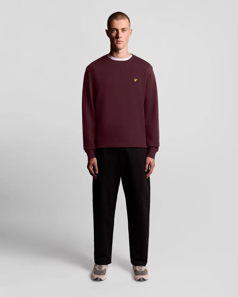 Lyle & Scott Herren-Sweatshirt mit Rundhalsausschnitt | Burgunderrot