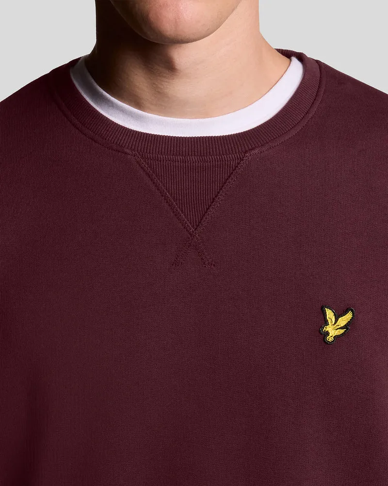 Lyle & Scott Herren-Sweatshirt mit Rundhalsausschnitt | Burgunderrot