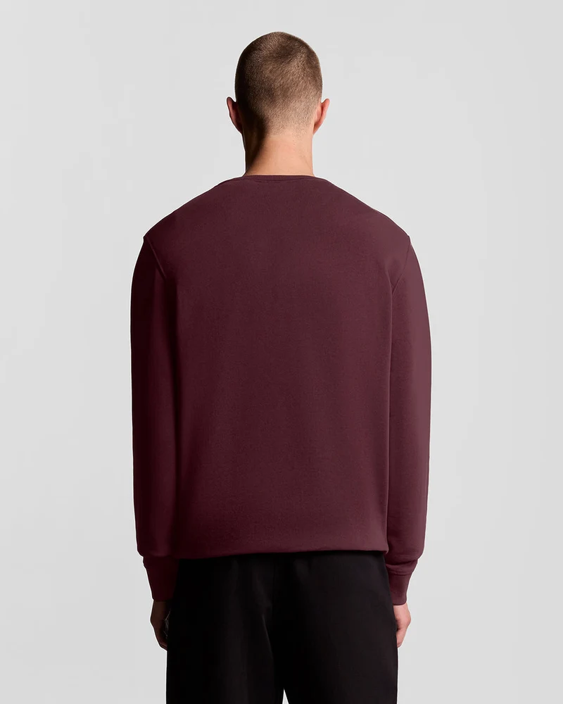 Lyle & Scott Herren-Sweatshirt mit Rundhalsausschnitt | Burgunderrot