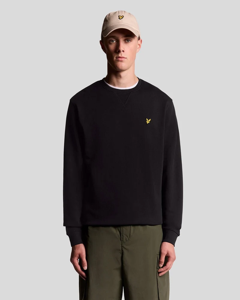 Lyle & Scott Herren-Sweatshirt mit Rundhalsausschnitt | Tiefschwarz