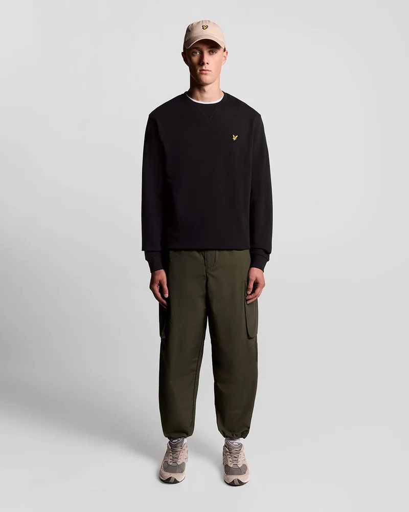 Lyle & Scott Herren-Sweatshirt mit Rundhalsausschnitt | Tiefschwarz