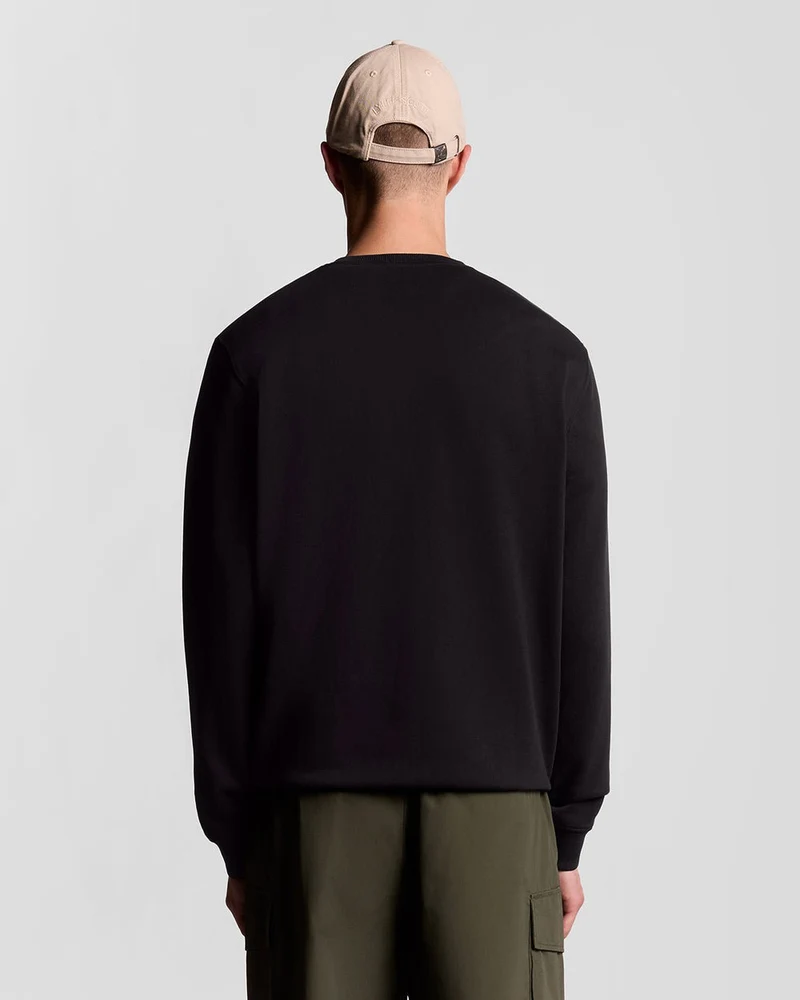 Lyle & Scott Herren-Sweatshirt mit Rundhalsausschnitt | Tiefschwarz
