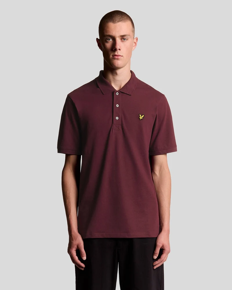 Lyle & Scott Herren-Poloshirt aus Baumwolle | Burgunderrot