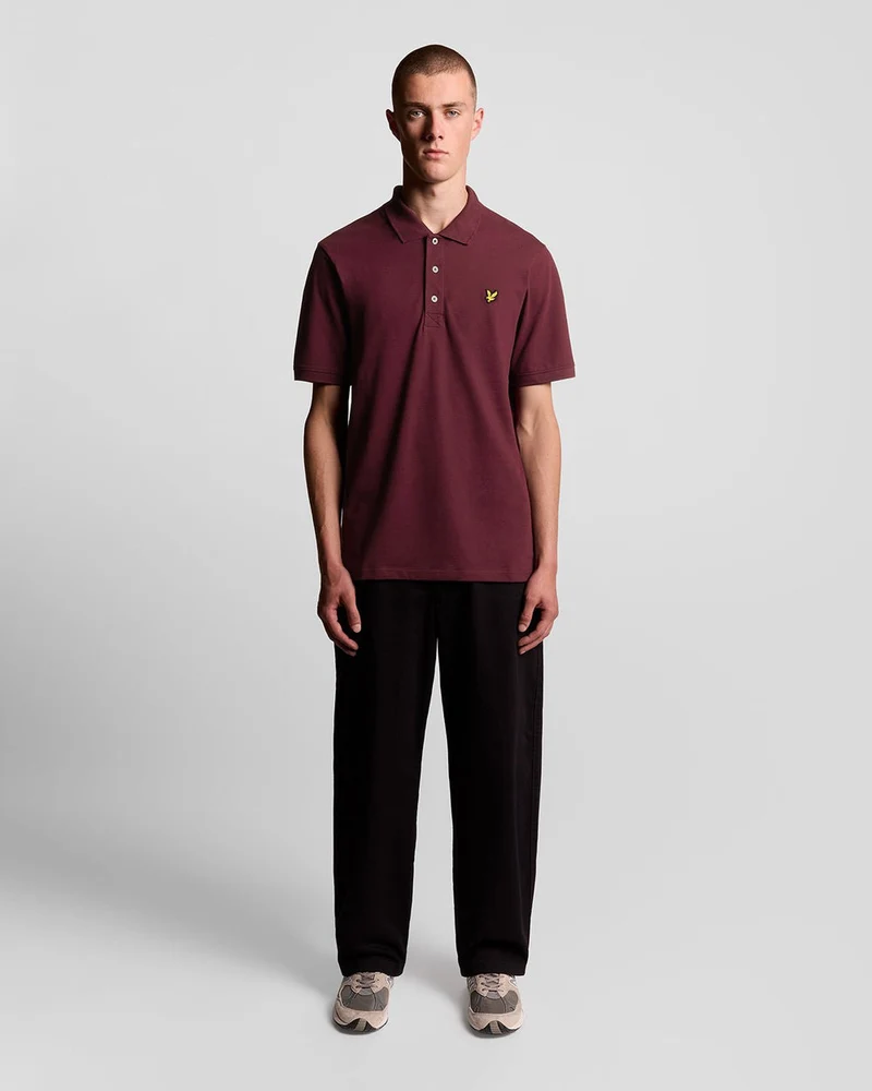 Lyle & Scott Herren-Poloshirt aus Baumwolle | Burgunderrot