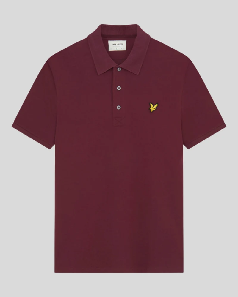 Lyle & Scott Herren-Poloshirt aus Baumwolle | Burgunderrot