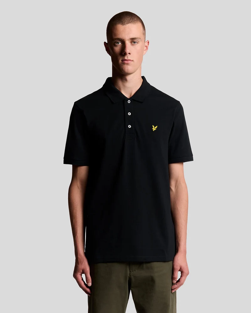 Lyle & Scott Herren-Poloshirt aus Baumwolle | Tiefschwarz