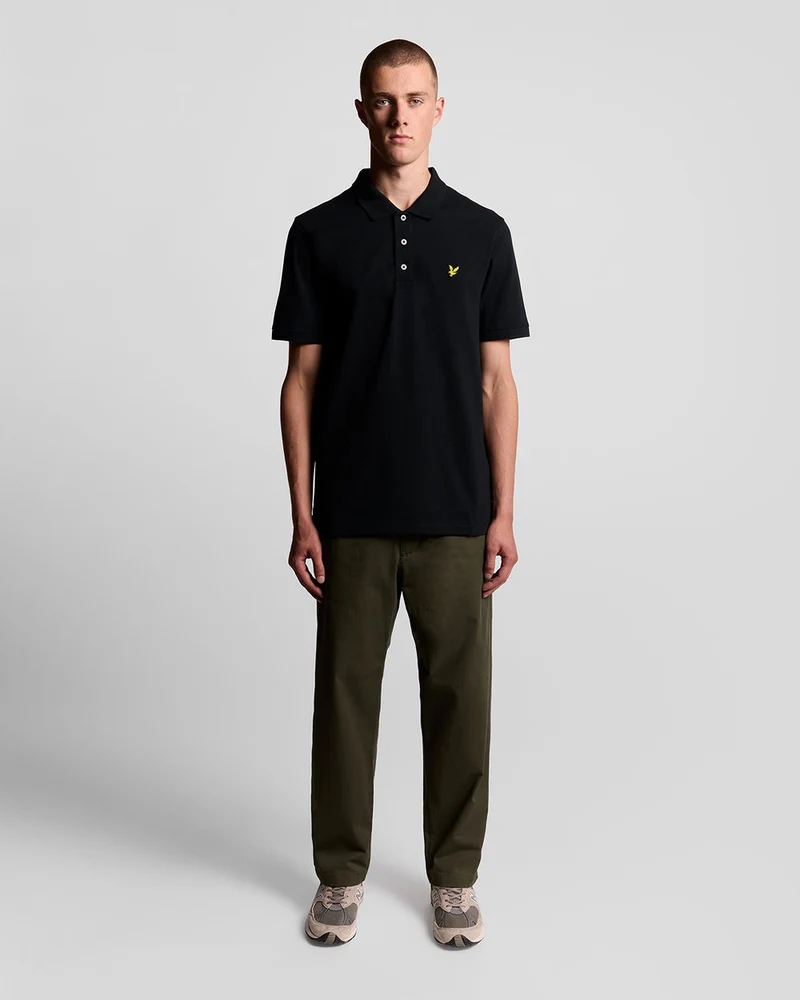 Lyle & Scott Herren-Poloshirt aus Baumwolle | Tiefschwarz