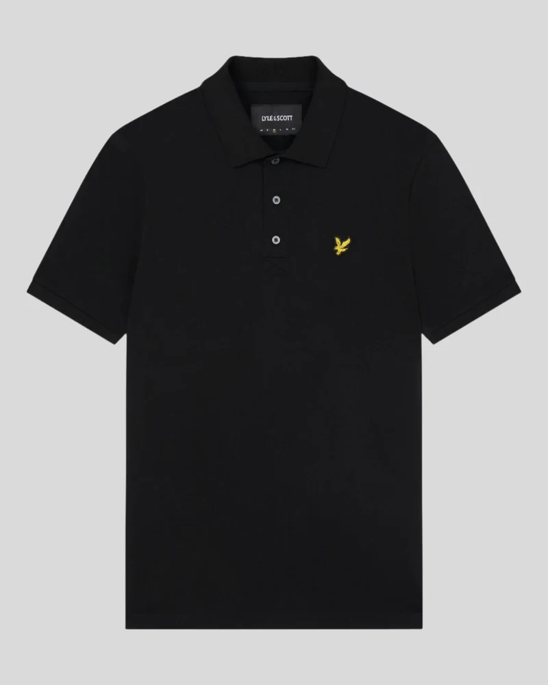 Lyle & Scott Herren-Poloshirt aus Baumwolle | Tiefschwarz