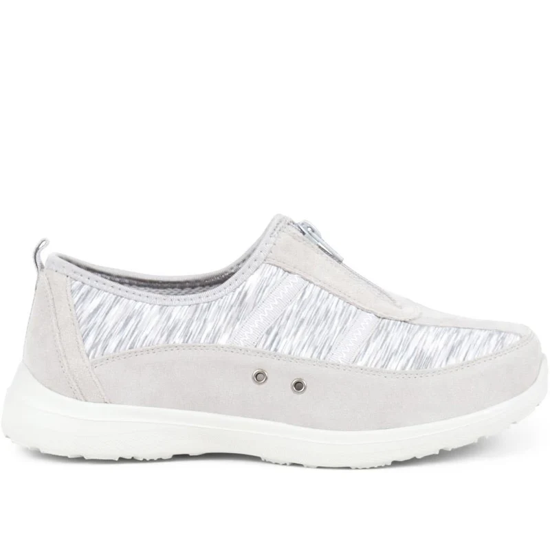Extra-Wide Fit Memory Foam Trainers - ELANA / 324 089 - Grey Multi