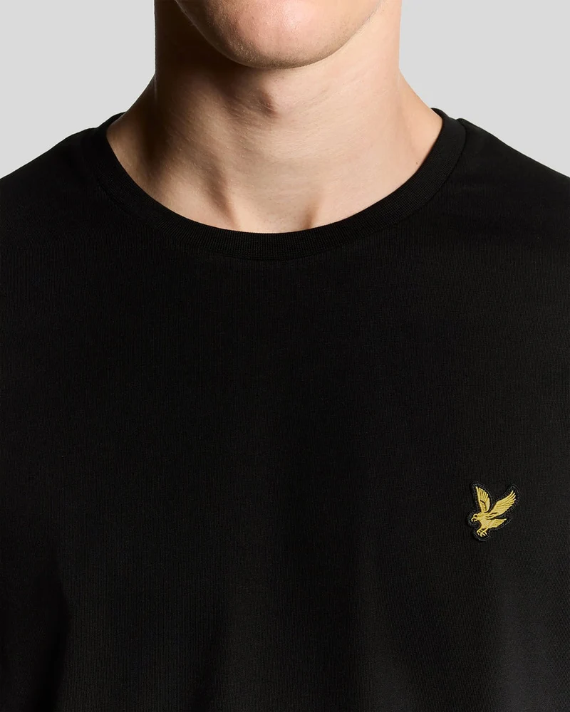 Lyle & Scott Herren-Langarm-T-Shirt aus Baumwolle | Tiefschwarz