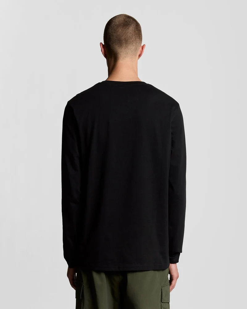 Lyle & Scott Herren-Langarm-T-Shirt aus Baumwolle | Tiefschwarz