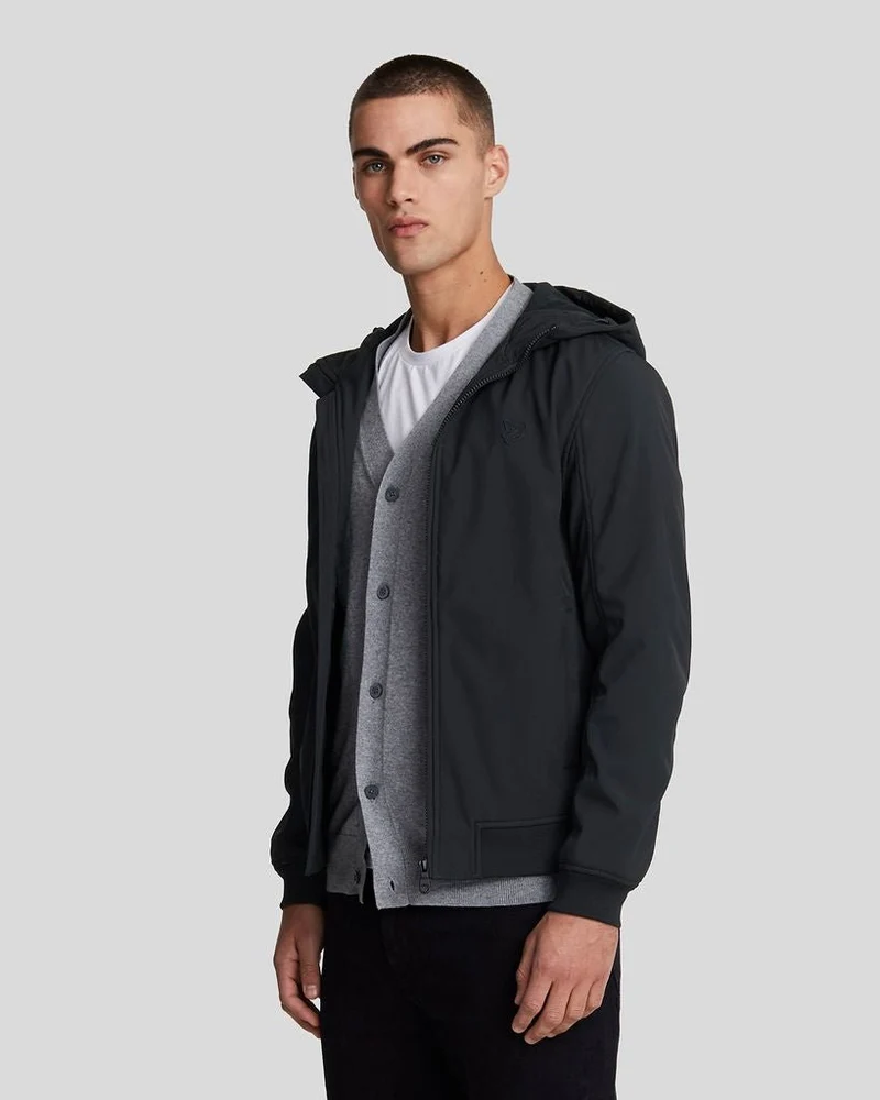 Lyle & Scott Wasserabweisende Stretch-Shelljacke für Herren | Tiefschwarz