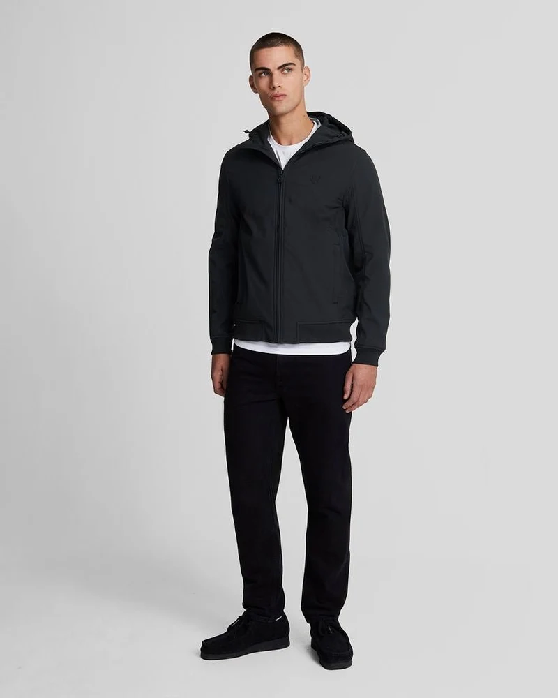Lyle & Scott Wasserabweisende Stretch-Shelljacke für Herren | Tiefschwarz