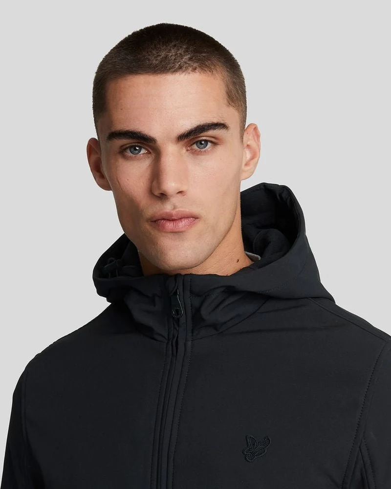 Lyle & Scott Wasserabweisende Stretch-Shelljacke für Herren | Tiefschwarz