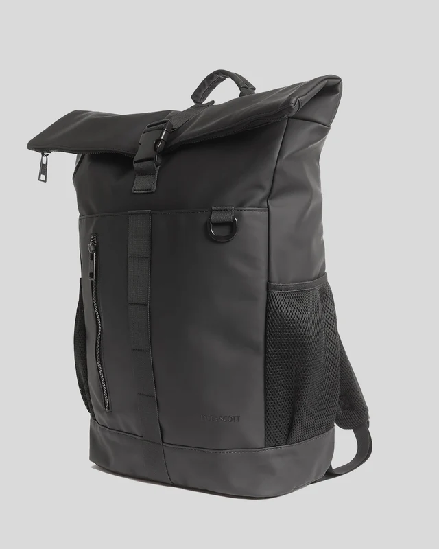 Lyle & Scott Wetterbeständige Rolltop-Tasche | Tiefschwarz