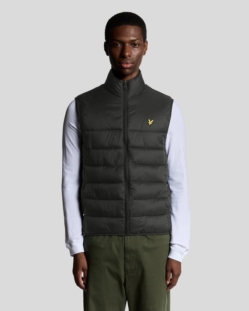 Lyle & Scott Wattierte Herrenweste | Tiefschwarz