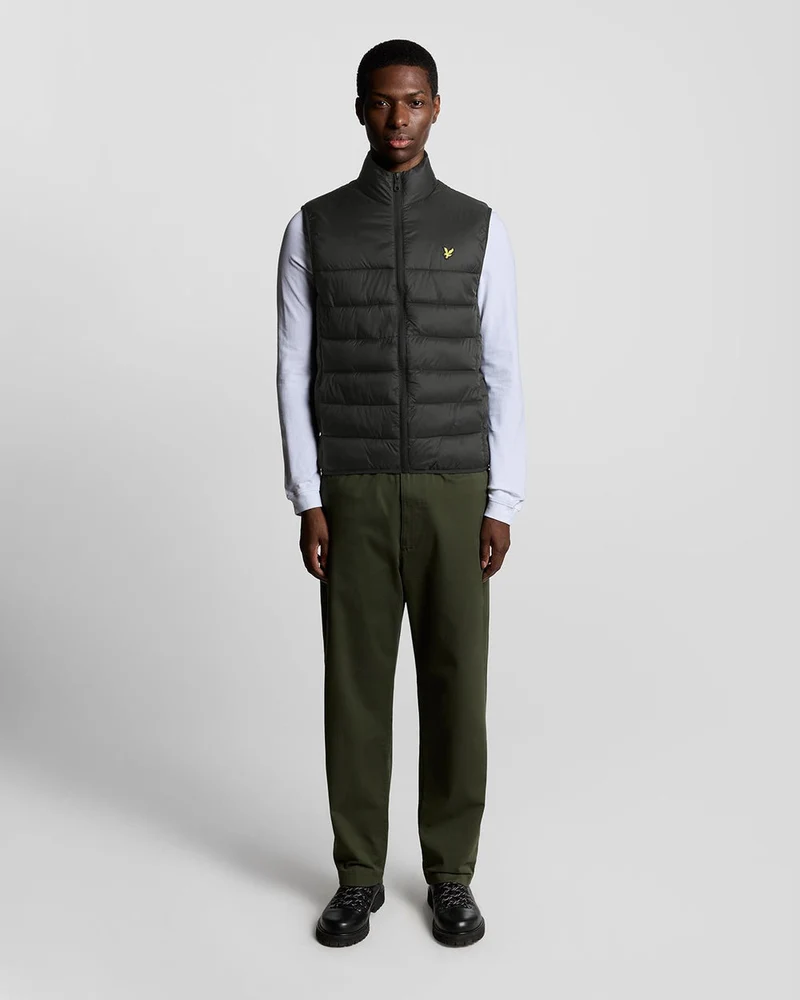 Lyle & Scott Wattierte Herrenweste | Tiefschwarz