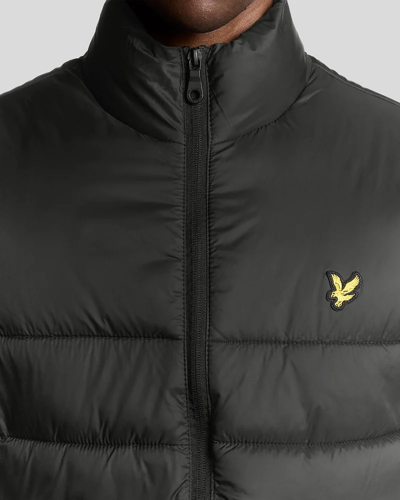 Lyle & Scott Wattierte Herrenweste | Tiefschwarz