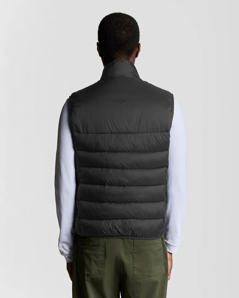 Lyle & Scott Wattierte Herrenweste | Tiefschwarz