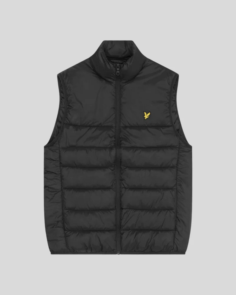 Lyle & Scott Wattierte Herrenweste | Tiefschwarz