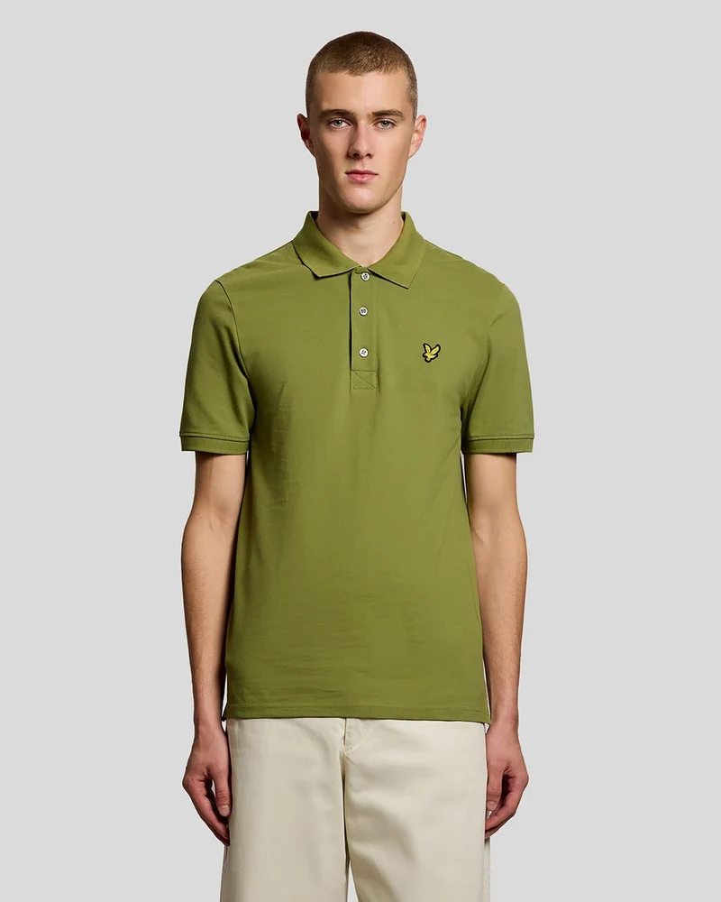 Lyle & Scott Herren-Poloshirt aus Baumwolle | Strauchgrün