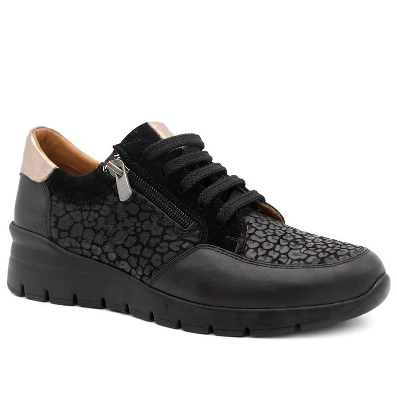 Leather Zip & Lace Chunky Trainers - PALMI44000 / 330 425