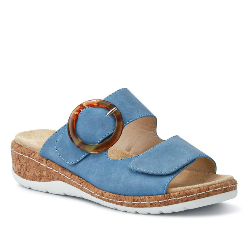 Wide Fit Dual-Fasten Mules - WBINS41103 / 327 398 - Blue