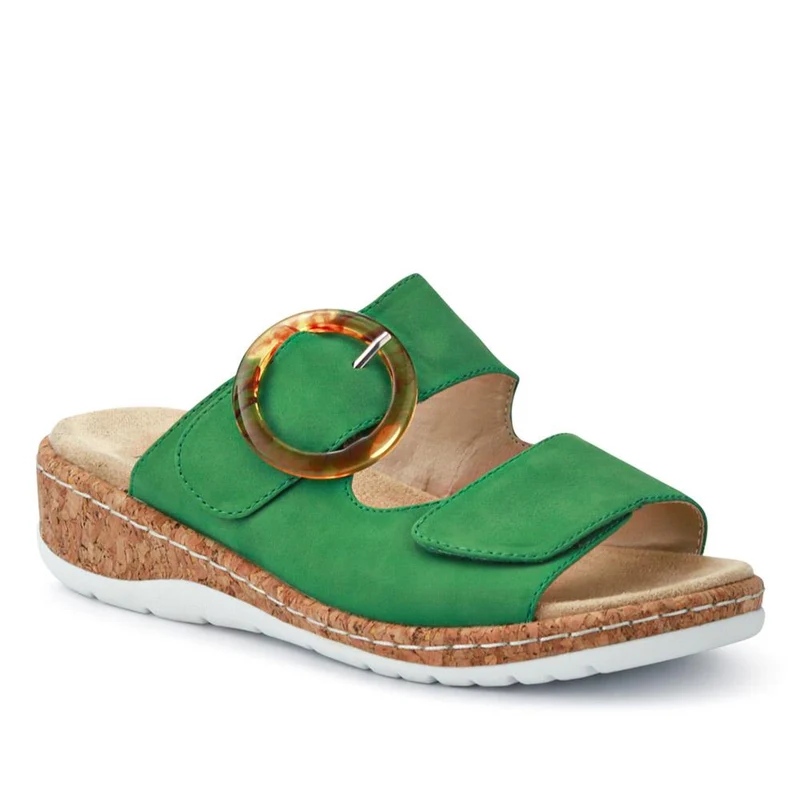 Wide Fit Dual-Fasten Mules - WBINS41103 / 327 398 - Green
