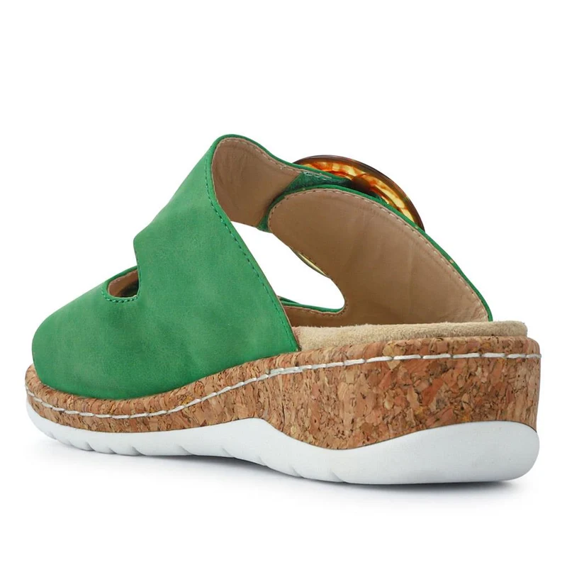 Wide Fit Dual-Fasten Mules - WBINS41103 / 327 398 - Green