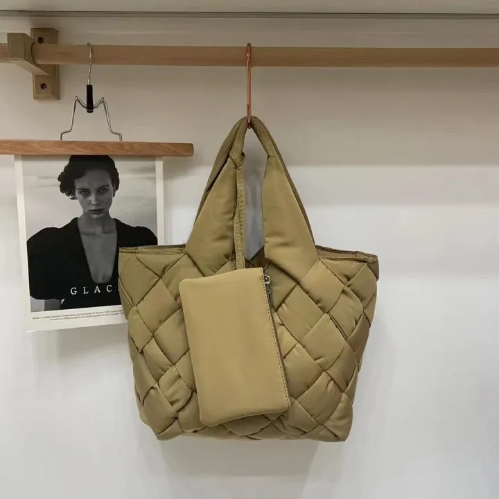 Gesteppte Damen-Shopper-Tasche aus Canvas - Sara