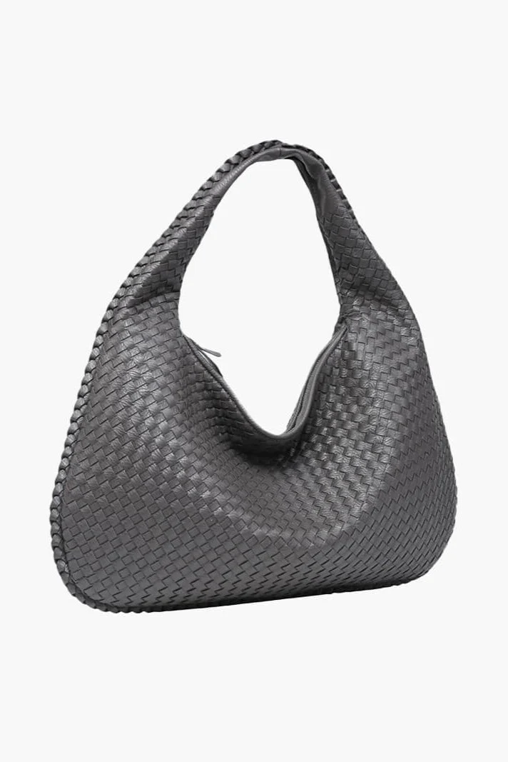 Große geflochtene Hobo-Umhängetasche für Frauen