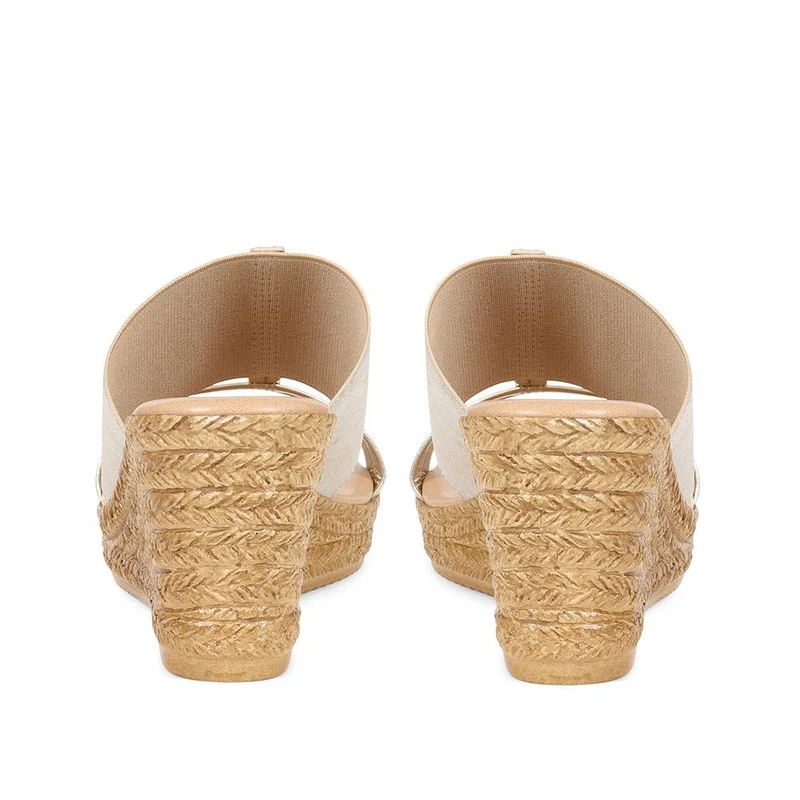 Metallic Wedge Espadrilles - CLUBS37003 / 323 836 - Gold