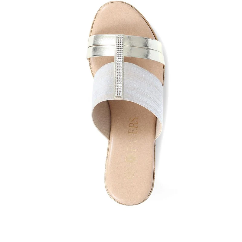 Metallic Wedge Espadrilles - CLUBS37003 / 323 836 - Gold