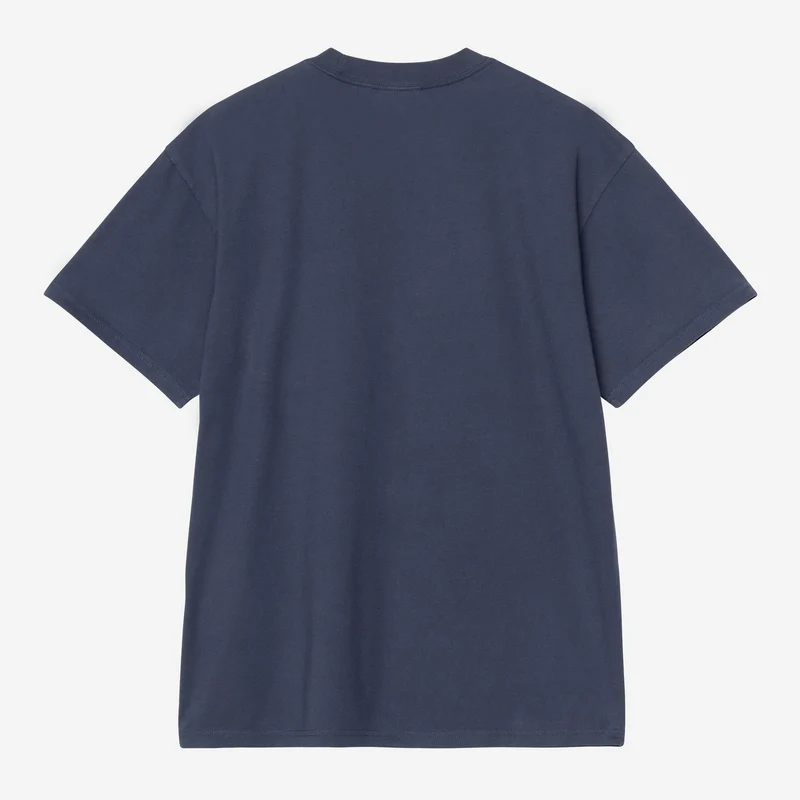 Carhartt WIP Pond Corps Herren-T-Shirt mit Brusttasche | Blau, schwere Stone-Wash-Waschung