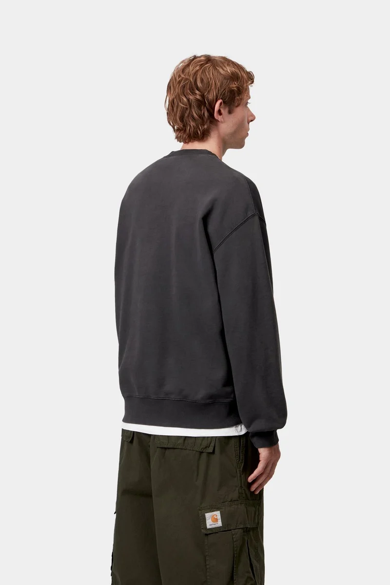 Carhartt WIP Herren Hudson Chalk Wash Sweat Top | Schwarz