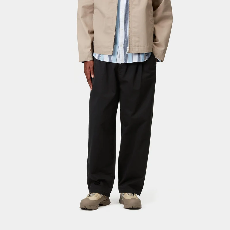 Carhartt WIP Herren Marv Lenexa Twill Hose - Black Stone Washed
