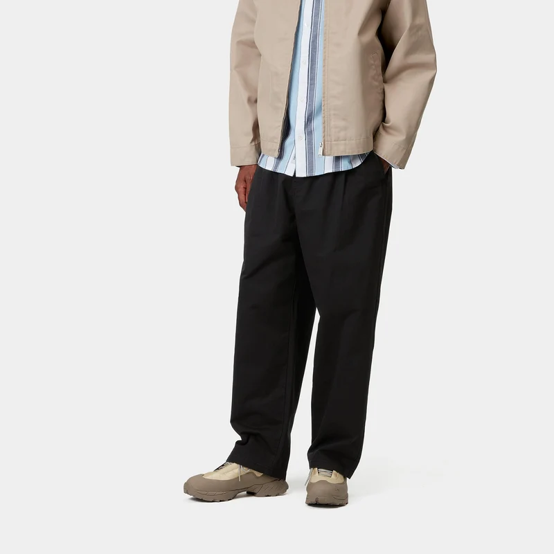 Carhartt WIP Herren Marv Lenexa Twill Hose - Black Stone Washed