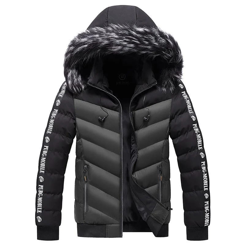 Herren Steppjacke mit Kunstfellkapuze - Elian