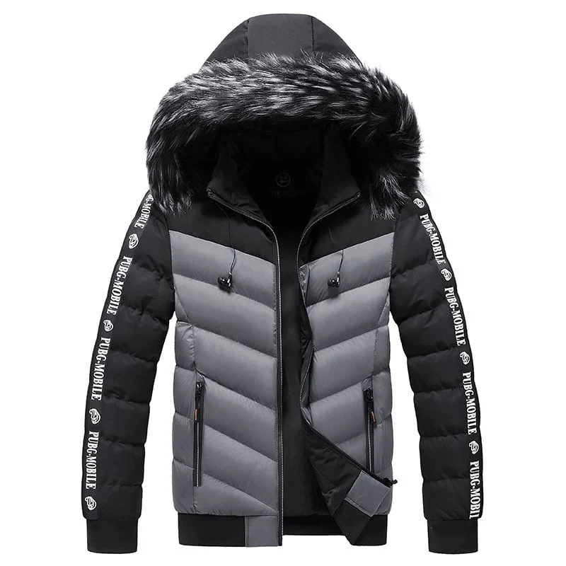 Herren Steppjacke mit Kunstfellkapuze - Elian
