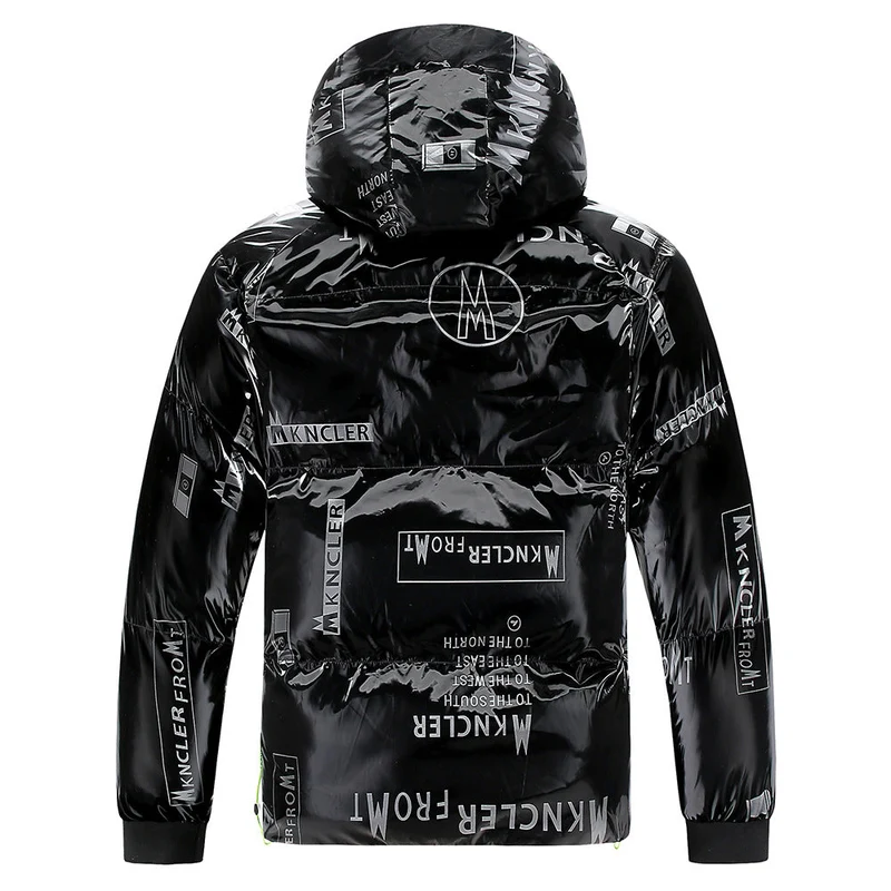 Steppjacke mit Kapuze in Vinyloptik für Männer - Lanuz
