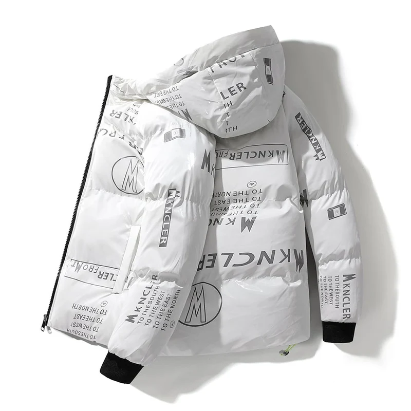 Steppjacke mit Kapuze in Vinyloptik für Männer - Lanuz