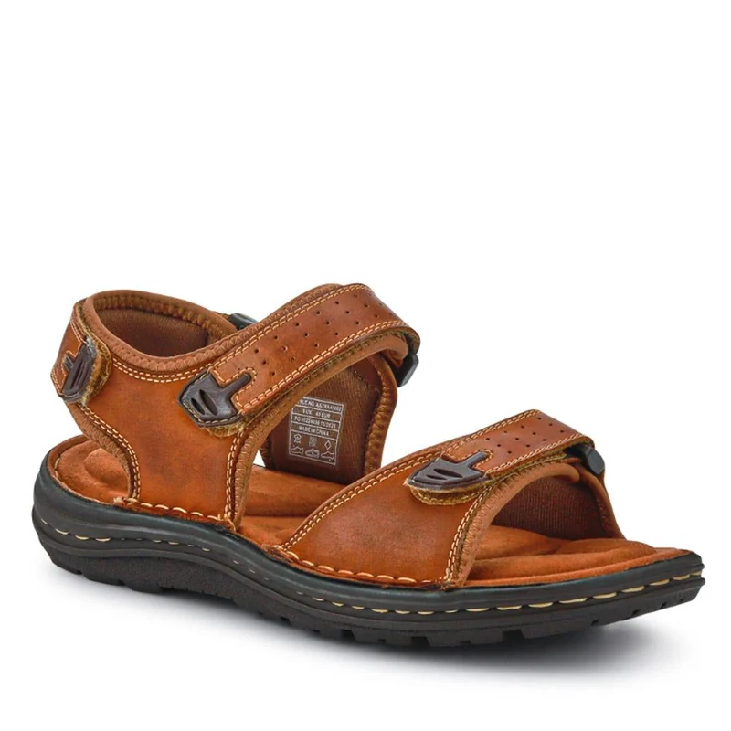 Men's Leather Adjustable Sandals - AATRA41002 / 326 946